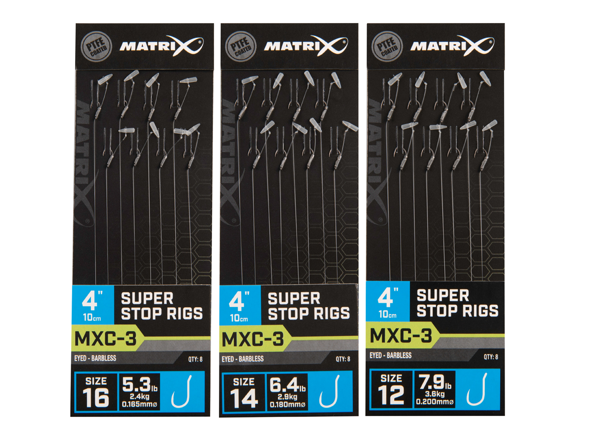 FOX Matrix MXC-3 Super Stop – Bas De Ligne Sans Ardillon 10 Cm, Lot De 8
