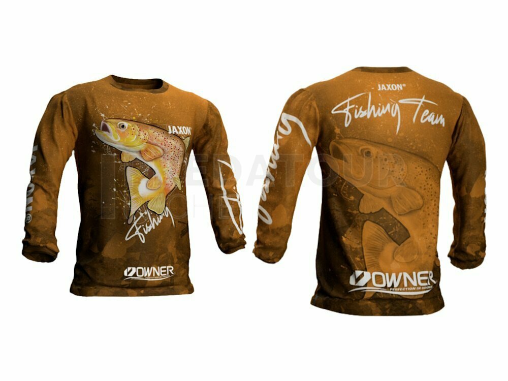 Jaxon Jaxon Long Sleeve T-Shirt trout - brown - T-shirts et