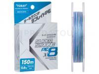 Tresse Toray Super Strong PE X8 Multicolor 150m 17lb #1.0