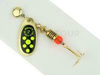 Cuiller Tournante Mepps Black Fury Gold / Chart dots - #0 | 2g