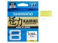Tresse Shimano Kairiki 8 Yellow 150m 10.3kg 0.16mm