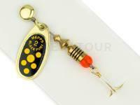 Cuiller Tournante Mepps Black Fury Gold / Yellow Dots - #3 | 6.5g