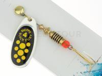 Cuiller Tournante Mepps Black Fury Silver / Yellow Dots - #4 | 8.00g