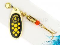 Cuiller Tournante Mepps Black Fury Gold / Yellow Dots - #4 | 8.00g