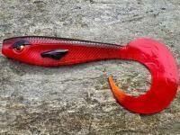 Leurre souple Great Fish Rocky Twister Slim 15cm - toxic red
