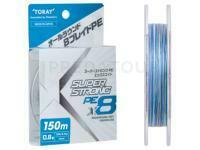 Tresse Toray Super Strong PE X8 Multicolor 150m 44lb #3.0