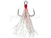 Mustad In-Line Triple Grip Feathered Red - #4