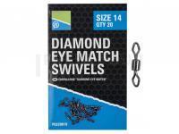 Emerillons Preston Diamond Eye Match Swivels - Size 14 | 20 per pack