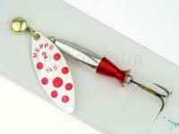 Cuiller Tournante Mepps Aglia Long Heavy - Silver / Red Dots #1+/12g