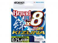 Tresse Owner Broad PE Kizuna Fluo X8 Super Chartreuse 150yds | 135m 0.15mm