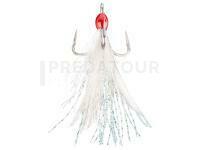 Mustad In-Line Triple Grip Feathered White - #4