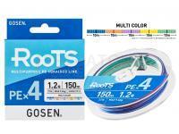 Gosen RooTS PE X4 Multipurpose Braided Line Multicolor 150m #1.5