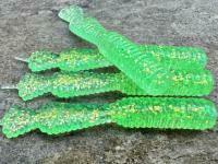 Leurres souples Great Fish GF2 Leech 60mm 1.8g - no scent - glitter light green