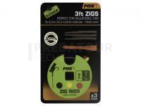 Fox Edges Zig Rigs #8 Micro Barbed - 12lb 3ft 0.9m x 3pcs