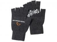 Gants Savage Gear Knitted Half Finger Glove Dark Grey Melange - M
