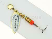 Leurre cuillère Mepps Aglia Long Rainbo #0 | 2.5g - Gold / Silver