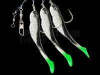 Dega Soft Bait Fish-Rig 3 arms - white/green