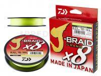 Tresse Daiwa J-Braid Grand X8 Chartreuse 135m 0.13mm