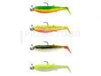 Leurres Savage Gear Cannibal Shad Mix 8cm 5G+7.5G #2/0 | 4+4PCS - Dark Water Mix: Fire Cracker, Lemon Cracker, Olive Hot Orange, Fluo Yellow Glow