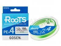 Gosen RooTS PE X4 Multipurpose Braided Line Light Green 150m #1.2