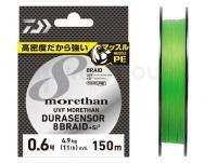 Tresse Daiwa UVF Morethan Dura Sensor X8 + Si2 Lime Green 150m #0.8