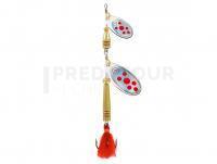 Cuiller Tournante Jenzi Phantom-F Tandem 10g - Silver Red Dots