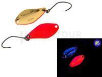 Cuillère ondulante truite Nories Masukuroto Weeper 0.9g 20mm - #001 (Fluo-Red / Gold)