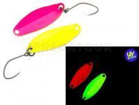 Cuillère ondulante truite Nories Masukuroto 2.9g - #002 (Fluo-Yellow / Pink) UV