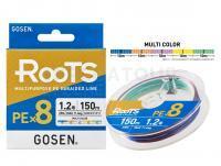 Tresse Gosen RooTS PE X8 Multipurpose Braided Line Multicolor 150m #1.5
