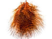 Feather Grizzly Marabou - Hot Orange Fl. / black grizzled