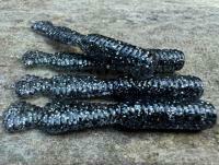 Leurres souples Great Fish GF2 Leech 60mm 1.8g - no scent - glitter graphite