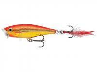 Leurre Rapala Skitter Pop 5cm - Steel Gold Fluorescent Red