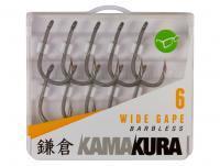 Hameçons Carpe Korda Kamakura Wide Gape Barbless #6