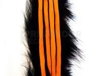 Hareline Bling Rabbit Strips - Black with Fl Orange Accent