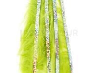 Hareline Bling Rabbit Strips - Chartreuse with Holo Silver Accent