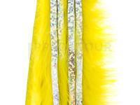 Hareline Bling Rabbit Strips - Yellow with Holo Silver Accent